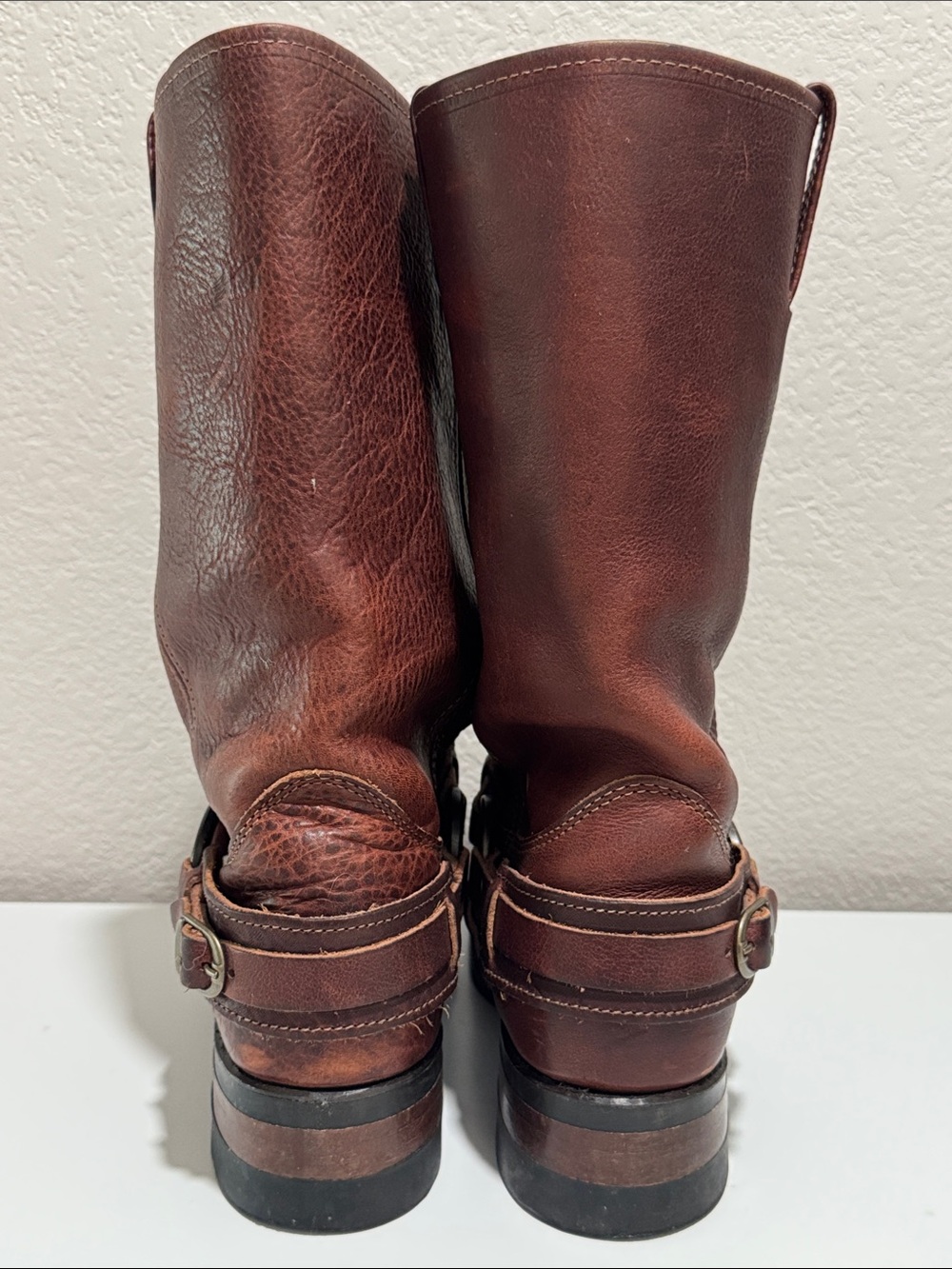 Frye Women’s Vintage Brown Leather Harness Boots - Picture 4 of 7